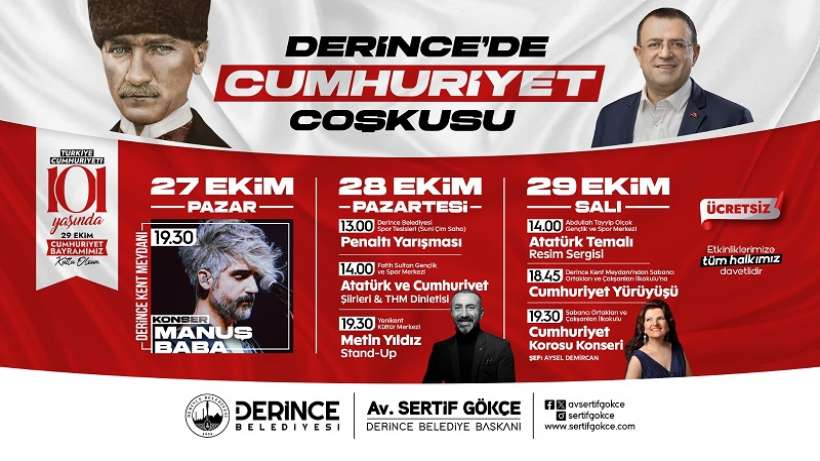 29 Ekim Cumhuriyet Bayramında Derince’de Cumhuriyete Yakışır Kutlamalar Olacak