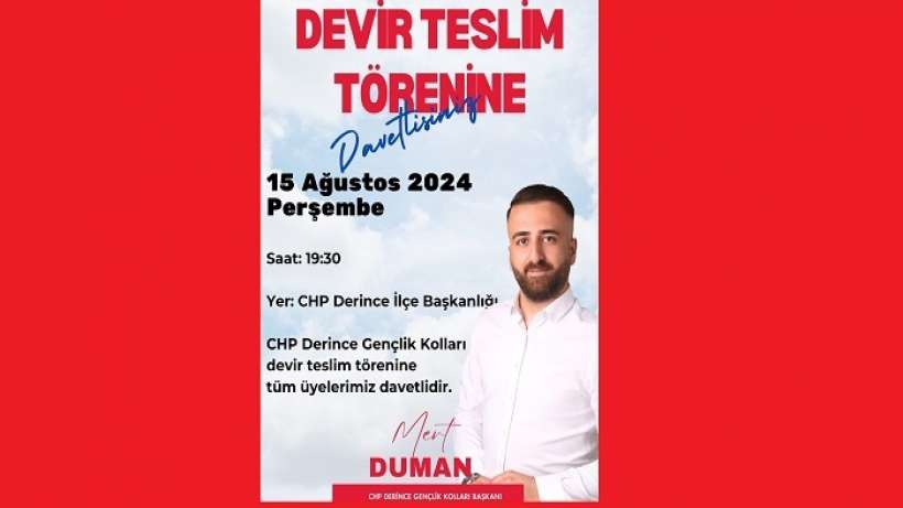 CHP DERİNCE GENÇLİK KOLLARINDA DEVİR TESLİM