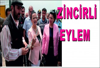 DSP’li vekil adayı kendini zincirletti