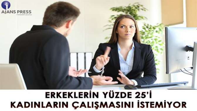 Erkeklerin yüzde 25’i kadınların çalışmasını istemiyor