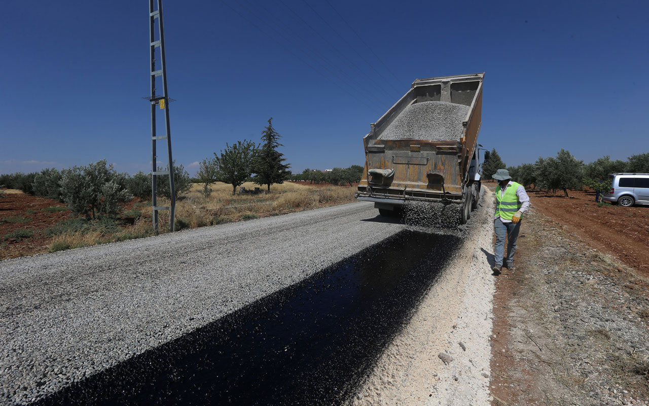 Gaziantep’te üç ilçeyi bağlayan yolda onarım