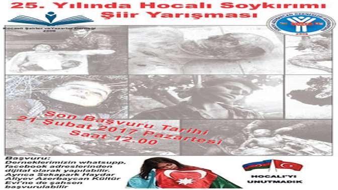 Hocalı şehitleri için şiir yarışması