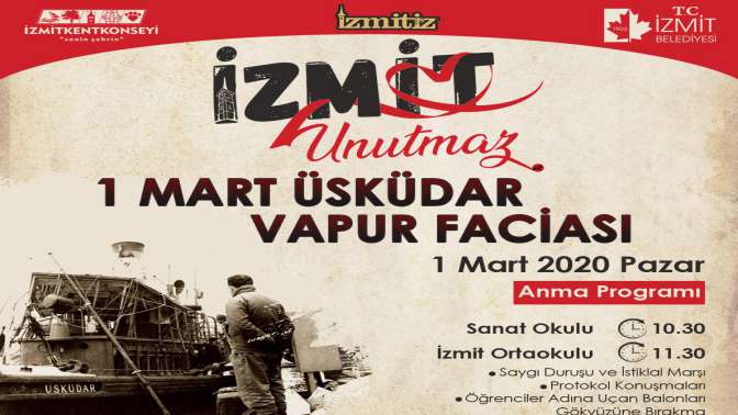 İzmit Belediyesi 1 Mart vapur faciasını anacak