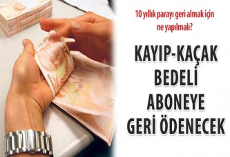 Kayıp-kaçak bedeli aboneye geri ödenecek