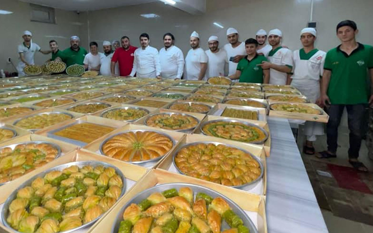 Kilis’te Hacıfadıloğulları’ndan yurtdışına tatlı siparişi