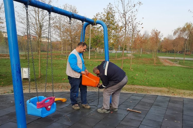 Kocaeli'nde çocuklar için park bakımı yapıldı