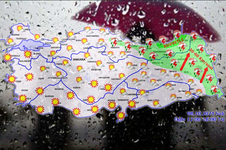 8 Ekim hava tahmin raporu yayımlandı... Doğu Anadolu'da yağışlara dikkat!