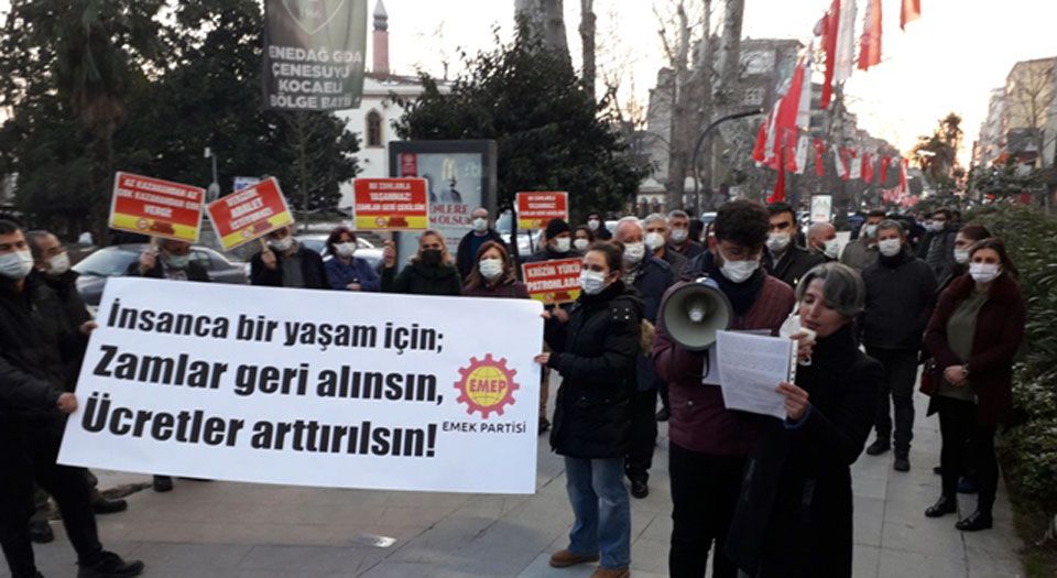 Kocaeli'de EMEP zamları protesto etti