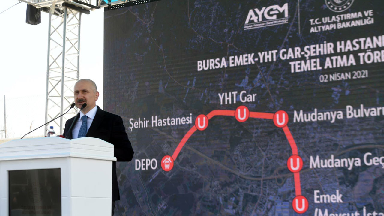 Ulaştırma Bakanı Bursa'da... Bursa Şehir Hastanesi metro hattının temeli atıldı