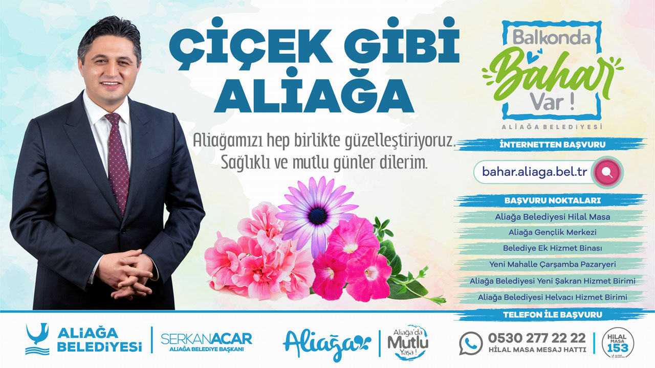 İzmir Aliağa'da balkonlar çiçeklerle dolacak