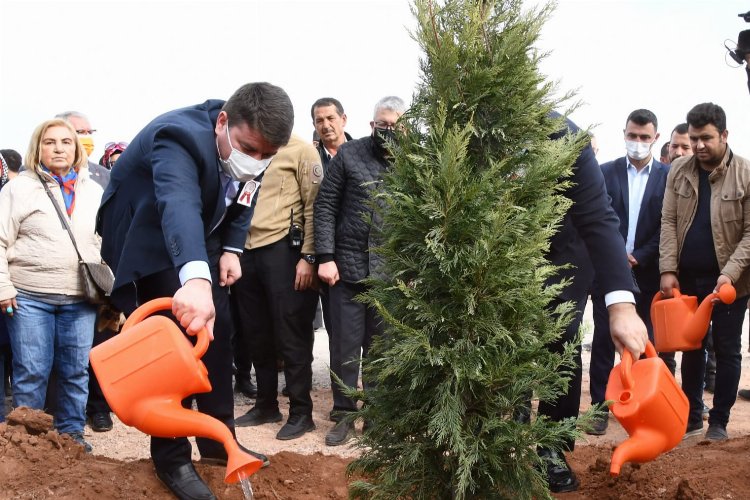 Aksaray'da öğretmenler için 24 bin fidan dikildi