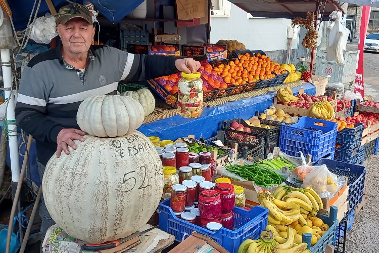 Bursa Mudanya'da 52 kilogramlık bal kabağı!