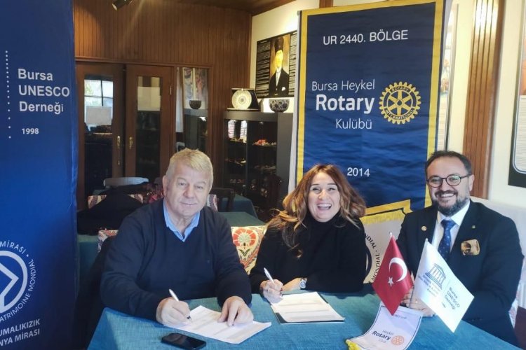 Heykel Rotary ve Bursa Unesco Derneği güçlerini birleştirdi