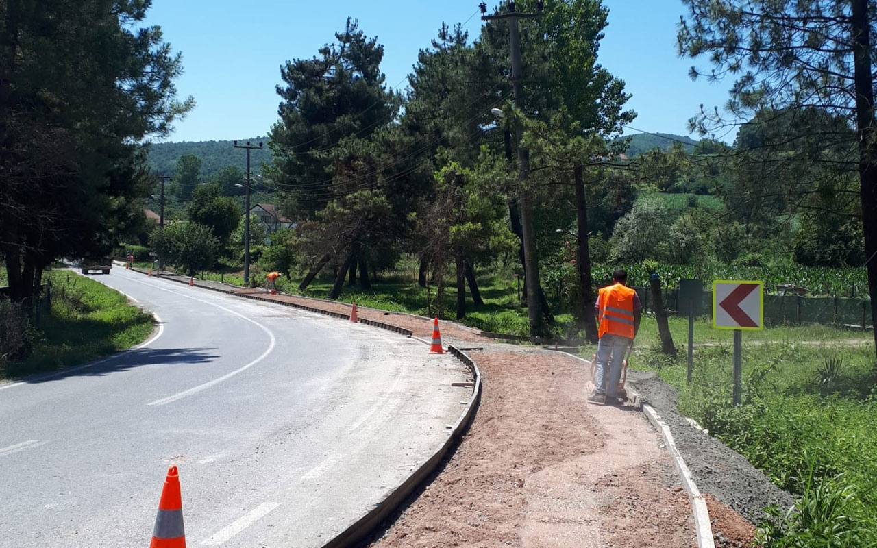 Sakarya Mahmudiye’de beton yaya yolu