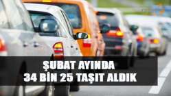 Şubat ayında 34 bin 25 taşıt aldık