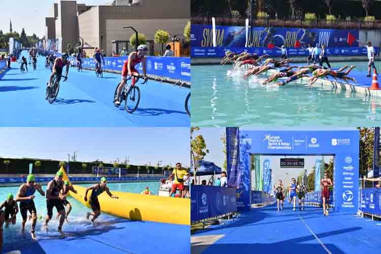 Triatlon şampiyonası nefes kesiyor